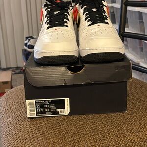 Nike Air Force 1 White and Black Sneakers